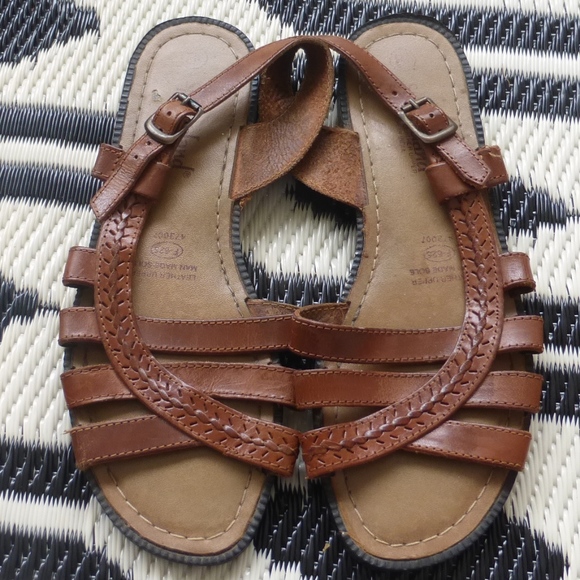 Spice Island Shoes - Boho Leather sandals Spice Island brown braided
